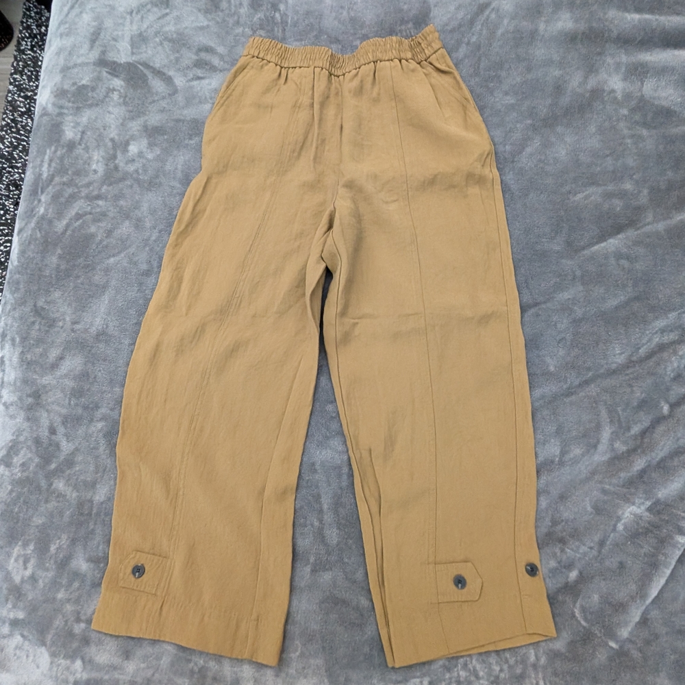 Zara Tan Wide-Leg Pants - Medium